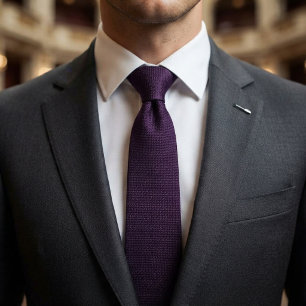 Cravate Tissu en Twill de Luxe en Prune Profond