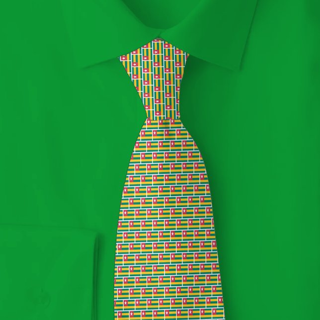 Cravate Togo Flag Brick Pattern (Créateur téléchargé)