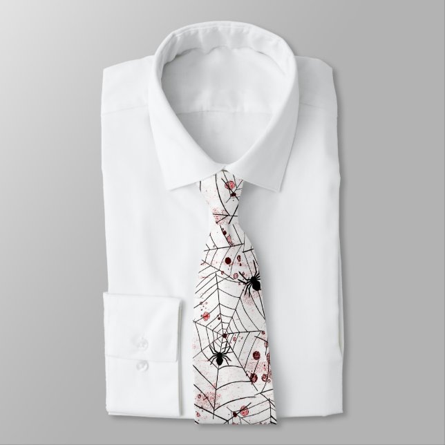 Cravate Toile d'araignée effrayante d'Halloween (Attaché)