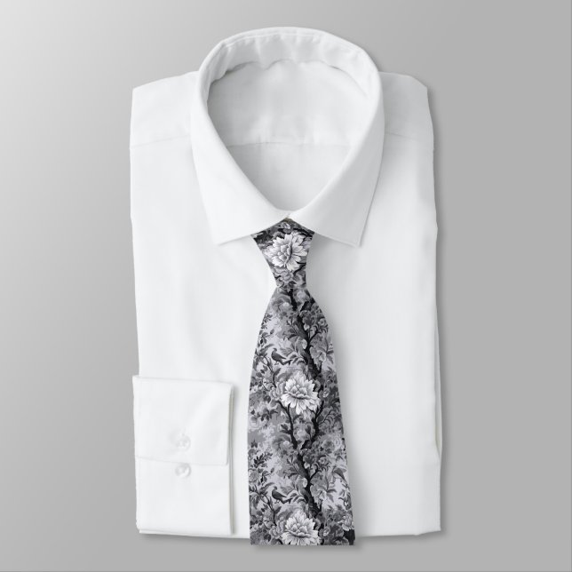Cravate Toile d'argent et de noir de Fleur (Attaché)