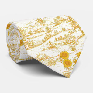 Cravate Toile de cottagecore avec tournesols campagne