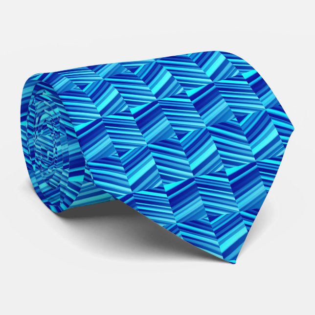 Cravate Tons de Motif bleu (Roulé)