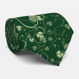 Cravate Tons de Motif Shamrock vert