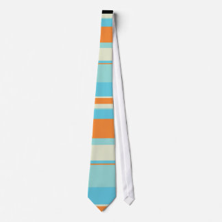 Cravate Tons horizontaux en bleu doux et orange