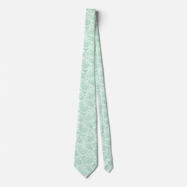 Cravate Tons vert Mint Vintage Paisley Motif 2 (Devant)