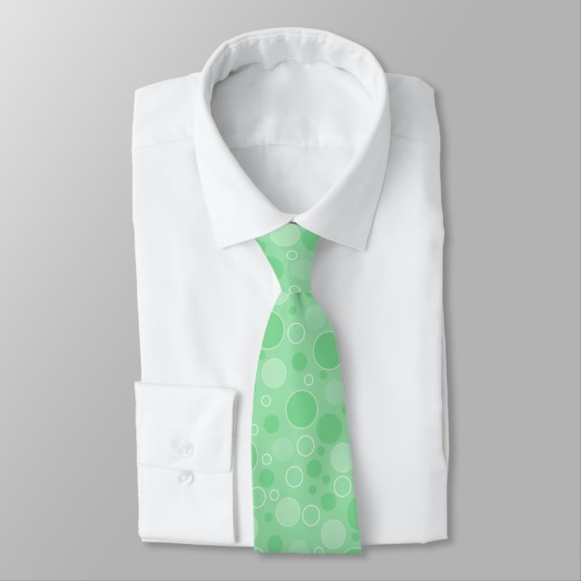 Cravate Tons verts à pois rétro années soixante (Attaché)