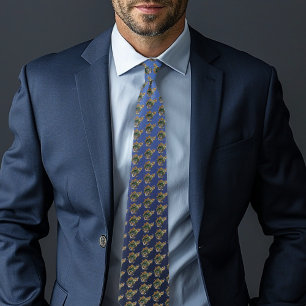 Cravate Tortue de mer bleu vert