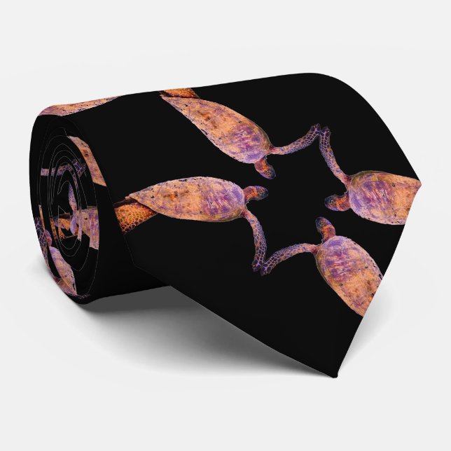 Cravate Tortue de mer hawaïenne (Roulé)