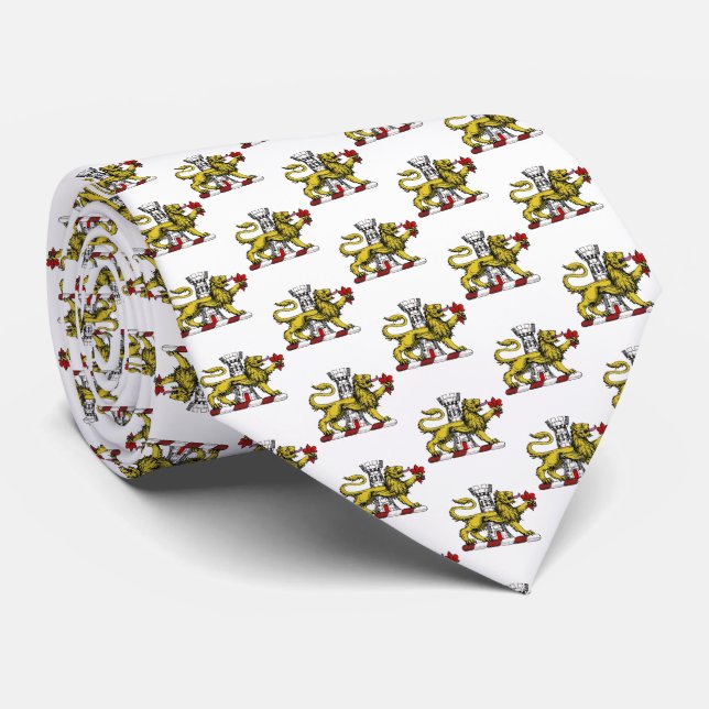 Cravate Tour Lion Fleur de Lis Crest Emblem C (Roulé)