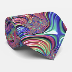 Cravate Tourbillon Abstrait Coloré Spirale Fractale Tripan