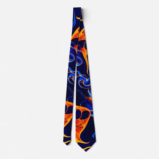 Cravate tourbillon de couleurs abstrait et tendance (Dos)