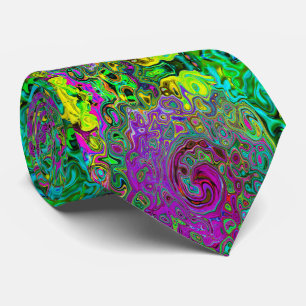 Cravate Tourbillonnement Liquide Abstrait Violet Groovy Ré