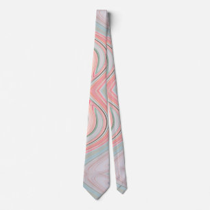 Cravate tourbillons de marbre rose corail pastel ombré