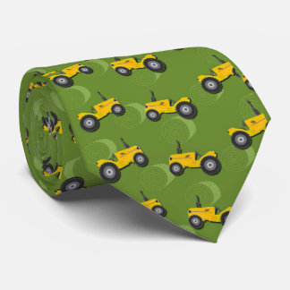 Cravate Tracteur agricole jaune pour hommes