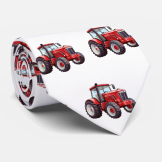 Cravate Tracteur de ferme rouge pour hommes
