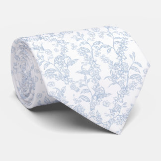 Cravate Traditional Toile-De-Jouy Chinoiserie Pattern