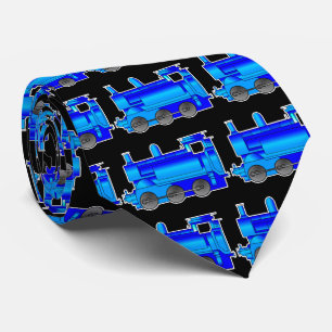 Cravate Train à vapeur bleu, cadeau ferroviaire pour les a