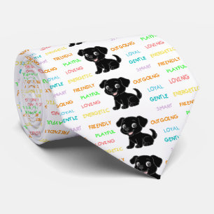 Cravate Traits de Labradors Retrievers noirs