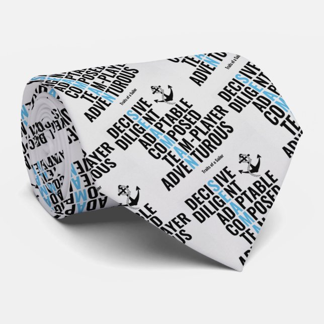 Cravate Traits d'un marin (Roulé)