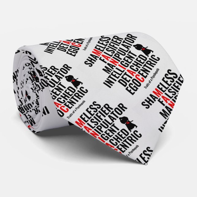 Cravate Traits d'un psychopathe (Roulé)