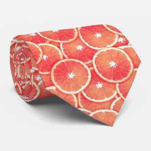 Cravate Tranches de pamplemousse rose