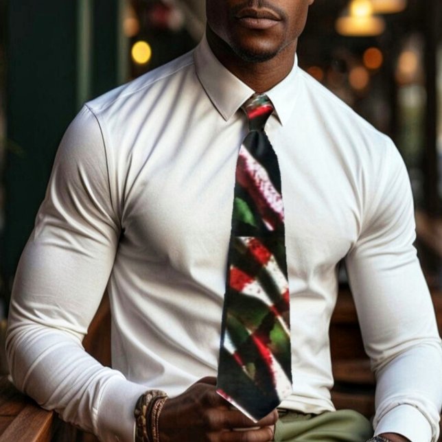 Cravate Traversée en bambou (This Bamboo Crossing Neck Tie, has the all the colorful aspects, of a very festive Christmas season!)