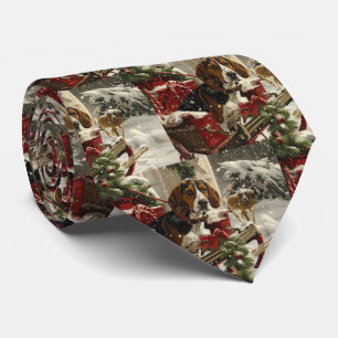 Cravate Treeing Walker Coonhound Dog Christmas Festive