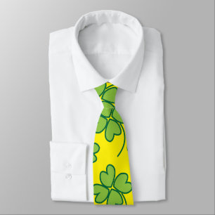 Cravate Trèfle à quatre feuilles vert irlandais