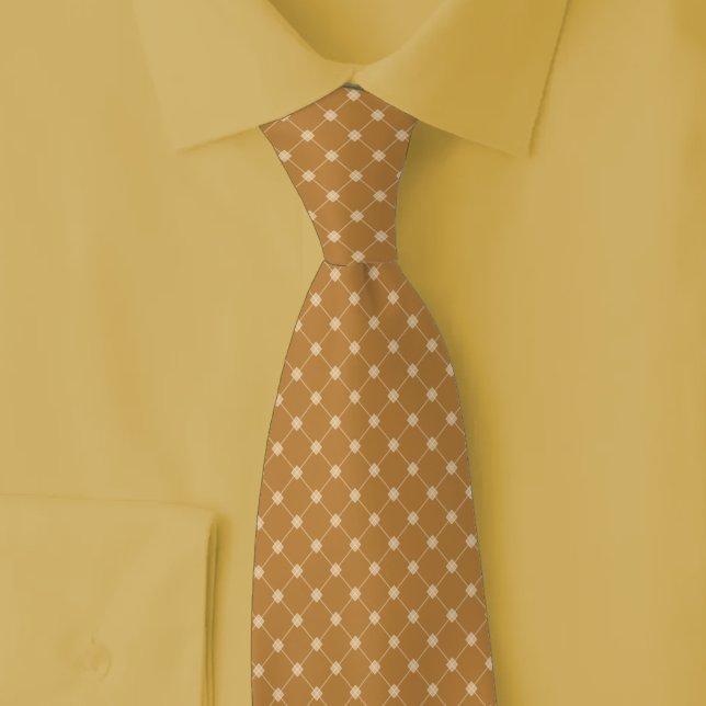 Cravate Trellis Caramel (Créateur téléchargé)