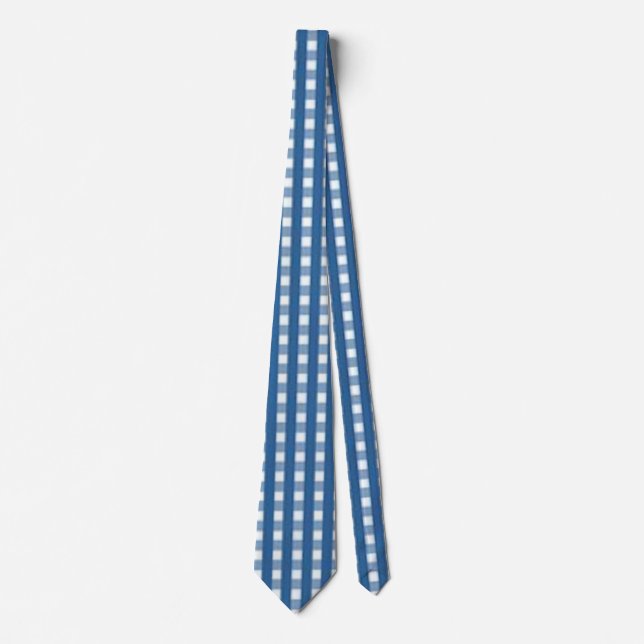 cravate "Trending Blue and White En vichy Check" (Devant)
