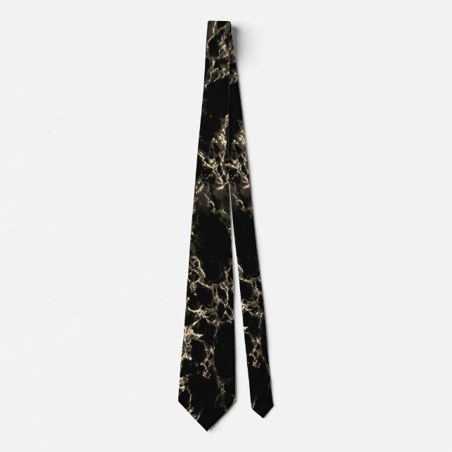 Cravate Trendy Black Marble Stone - Gold and Black (Devant)