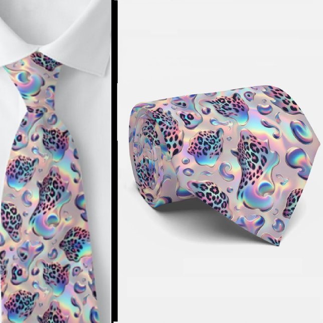Cravate Trendy & Bold | Opal Leopard Print Necktie (Créateur téléchargé)