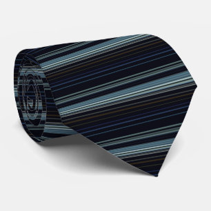 Cravate Trendy Navy et Gold Multicolor Stripes