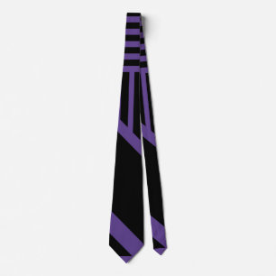 Cravate Triangle rayures en violet et noir