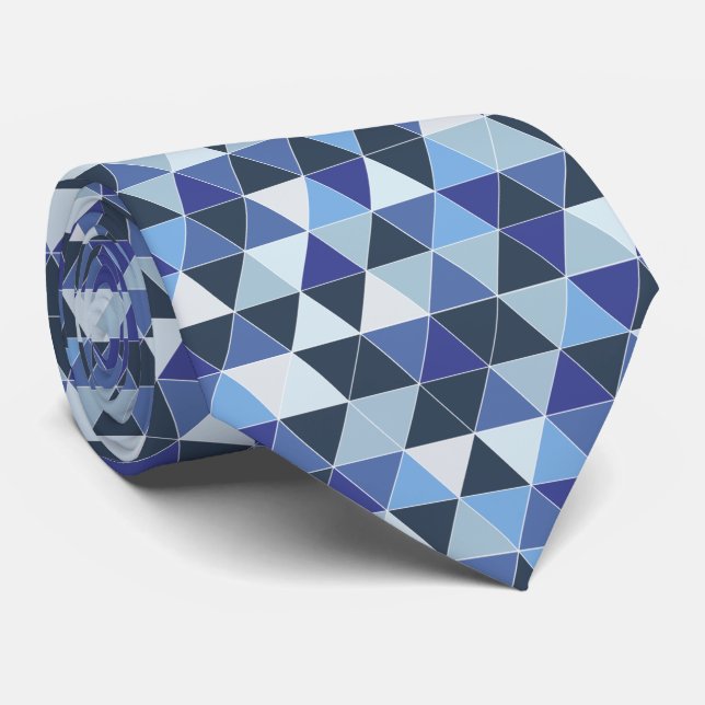 Cravate triangles géométriques/ajustables PixDezines (Roulé)