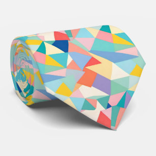 Cravate Triangles Pastel Colorés Et Formes De Coin