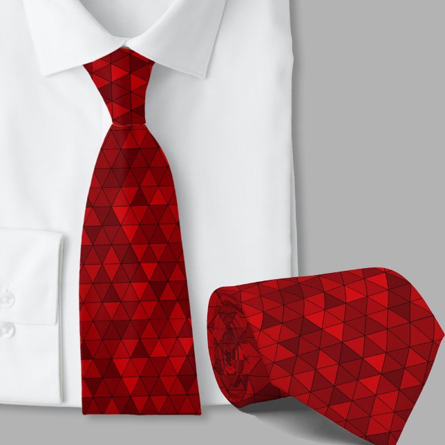 Cravate Triangles rouges motif géométrique hommes moderne (Créateur téléchargé)