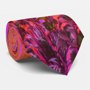 Cravate Trippy Magenta et Orange Jardin impressionniste