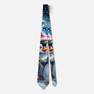 Cravate Trois adorables pingouins