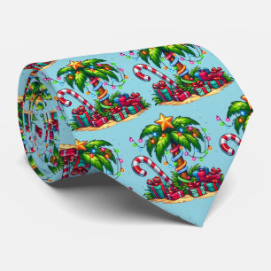 Cravate Tropical Christmas Holiday Palm Tree Motif