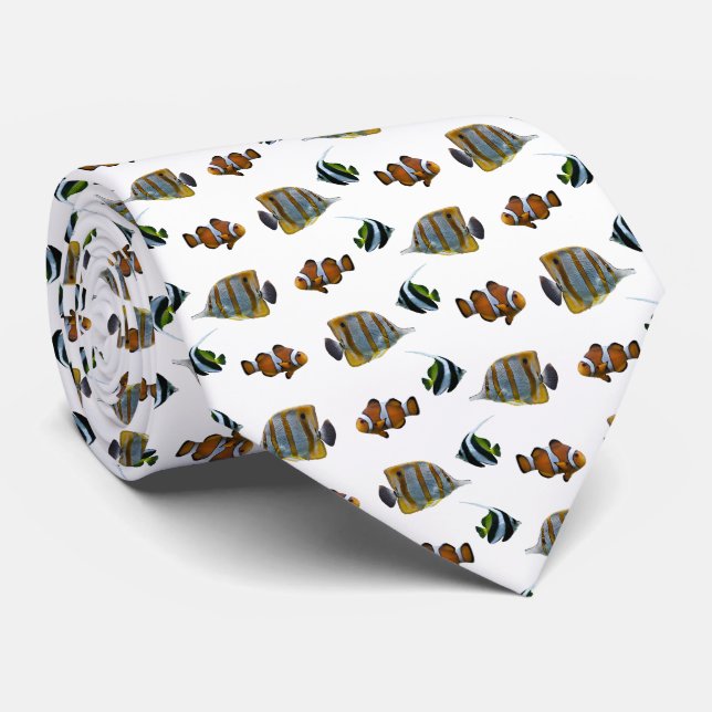 Cravate Tropical Fish Frenzy Tie Double Sided Print (Roulé)