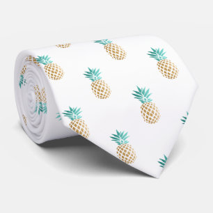 Cravate tropical fresh summer Faux gold pineapp