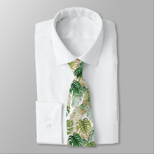 Cravate Tropical Jungle Feuilles Design Necktie