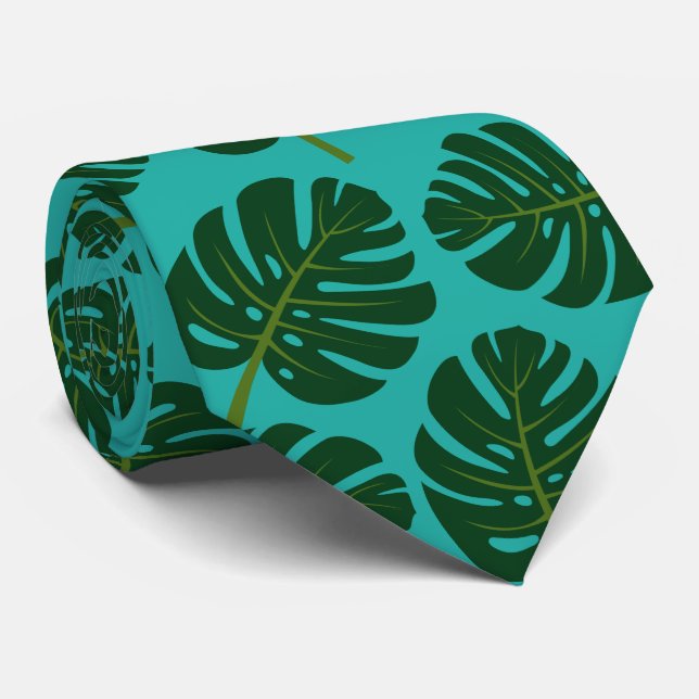 Cravate Tropical Monstera feuille de palmier feuille crava (Roulé)