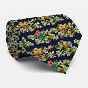 Cravate Tropical Tie Double Face Imprimé (Navy)