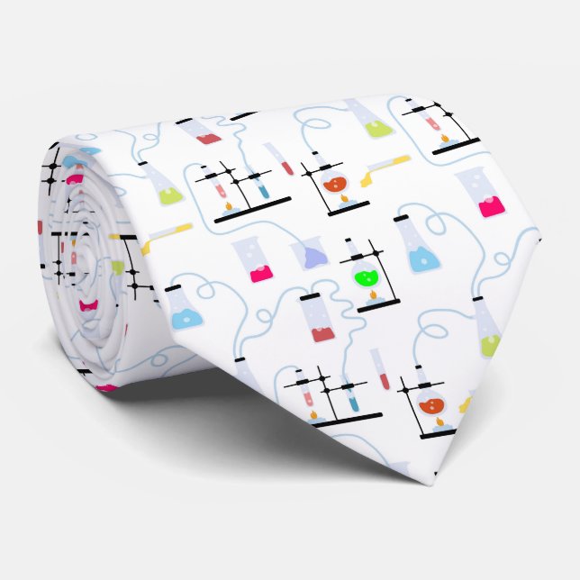 Cravate Tubes d'essai en chimie et science du laboratoire  (Roulé)