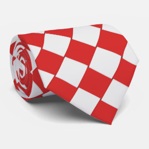 Cravate Tuiles tissées rouges et blanches