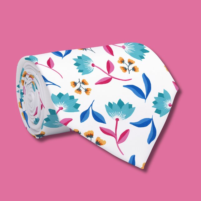 Cravate Tulipe florale abstraite colorée (Modern Abstract Floral Personalized tie)