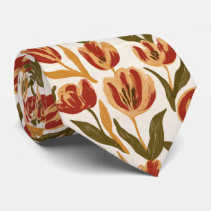 Cravate Tulipe Impression Jour du Père Mariage Rétro 