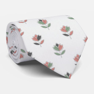 Cravate Tulipe Moderne Floral Minimaliste